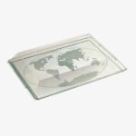 PLATEAU ATLAS MAPPEMONDE TRANSP VERT 380*275 AVEC COUV/1PC