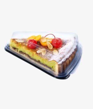 Part de tarte noir avec couvercle