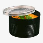 Boîte de conserve noire PP 450ml avec couvercle