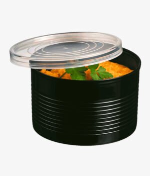Boîte de conserve noire PP 450ml avec couvercle
