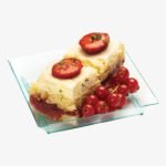 Assiette cristal transp vert 13x13 cm avec couvercle