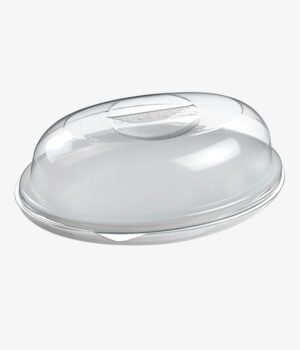 Assiette galaxie ovale injectée 117x72 mm blanche avec couv
