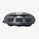 Barquette noir 4 compartiments micro-onde 20x16x4cm avec couvercle