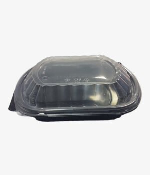 Barquette noir micro-onde 20x16x4cm avec couvercle