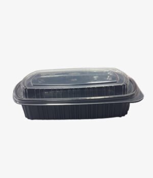 Barquette noir micro-onde rect 20x11x5cm avec couv