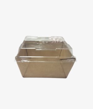 Boite en carton kraft avec fenêtre 110x110x30mm