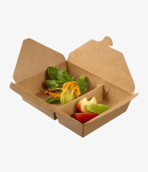 Boite repas ecokraft s 2 compartiments