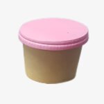 Bol a soupe kraft 12oz -355ml avec couvercle carton rose