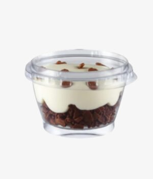 Coupe dessert transparente 250ml avec couvercle