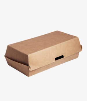 Double boite kraft hamburger 22x12.5x8cm