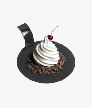 Languette plastique ronde noir 8cm