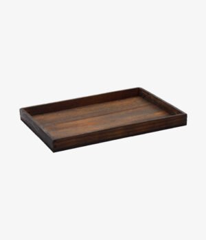 Plateau en bois fume 20x13xh2cm