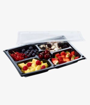 Plateau fraicheur 5 compartiment noir 30x19x3 avec couv