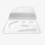 Plateau repas canne à sucre 429x314x26 avec couvercle