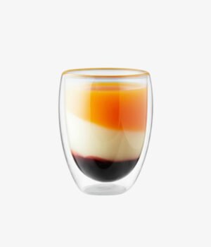 Verre double paroi 240ml transparent avec couvercle