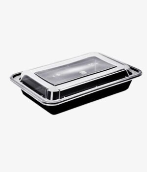 barquette rect noir micro-ondable avec couvercle