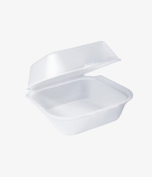 Barquette Hamburger en mousse avec couvercle 152x140x76mm