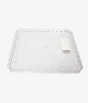 Barquette carrée transparente cristal 186x250x41mm avec couvercle