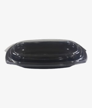 Barquette noir oval 1000ml avec couvercle