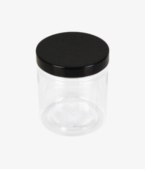 Pot rond en plastique avec bouchon