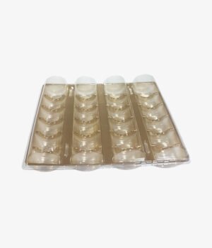 macaron doré avec couvercle transparent
