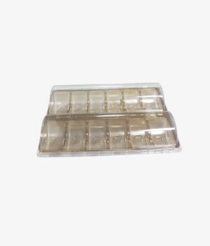 macaron doré avec couvercle transparent