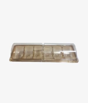 Macaron doré avec couvercle transparent