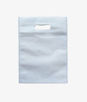 sac non tissé blanc avec poignée découpée