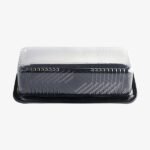 Barquette Rectangulaire Noir Cloche 35x15x10cm