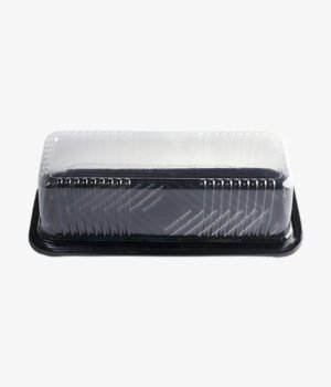 Barquette Rectangulaire Noir Cloche 35x15x10cm